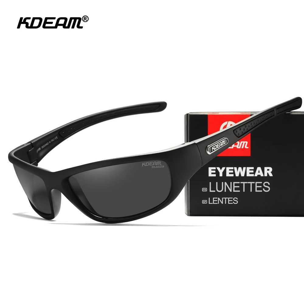 KDEAM Medium Size Outdoor Hiking Sunglasses Polarized Mens Camping Fishing Sun Glasses Unisex TR90 With Box G251212