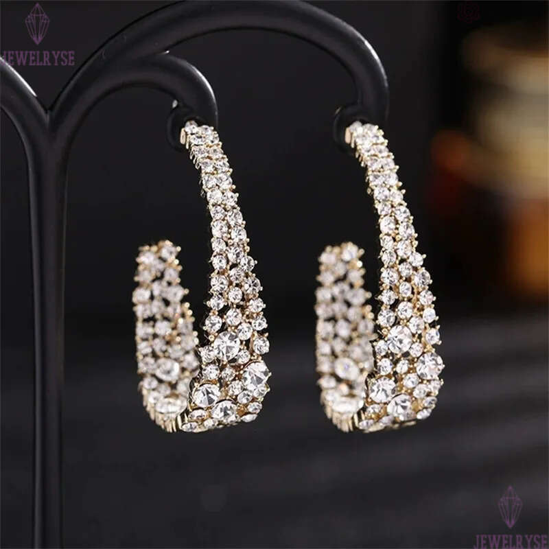 Luxury 18k Gold CZ Hoop Designer Earring for Woman Exquisite Accessories Party AAA Cubic Zirconia Copper Diamond Wedding Earrings Women Elegant Jewelr