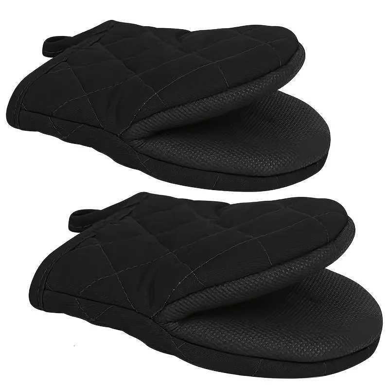 Mtilayer silicone kitchen oven mitts for cooking and baking - non-slip heat-resistant gloves food safe H251212