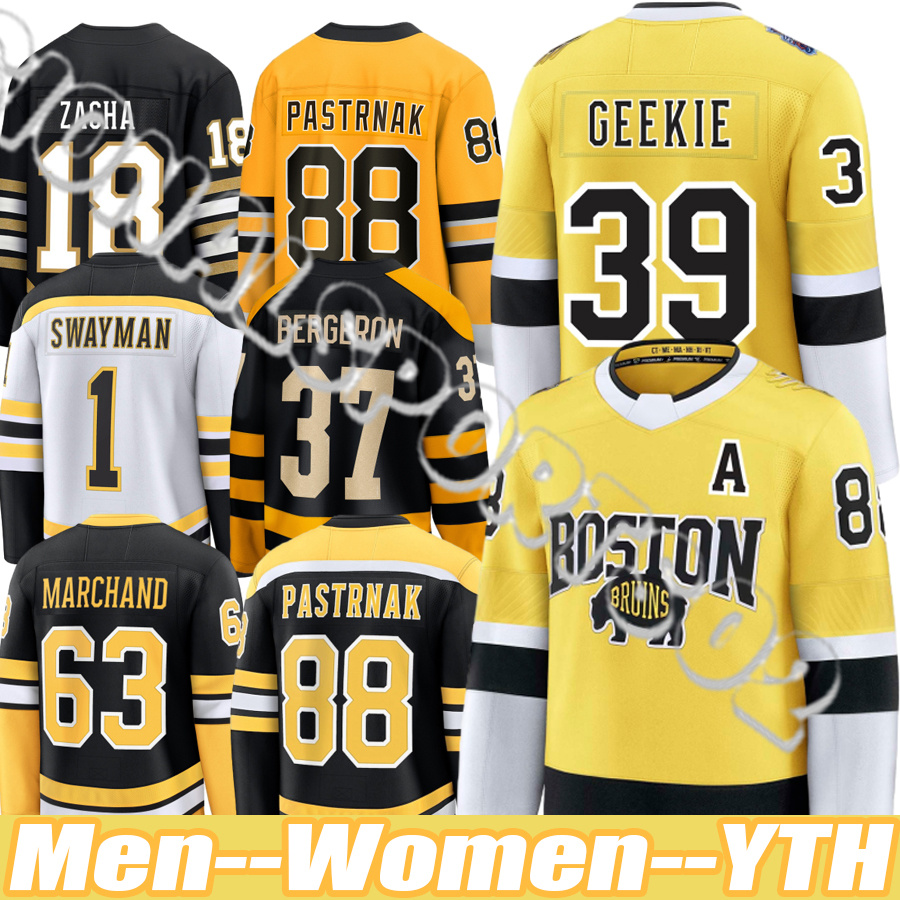 2026 Stadium Series Bostons Bruins Jersey #88 Pastrnak A #63 Marchand C #28 Lindholm #1 Swayman #13 Coyle #73 McAvoy A