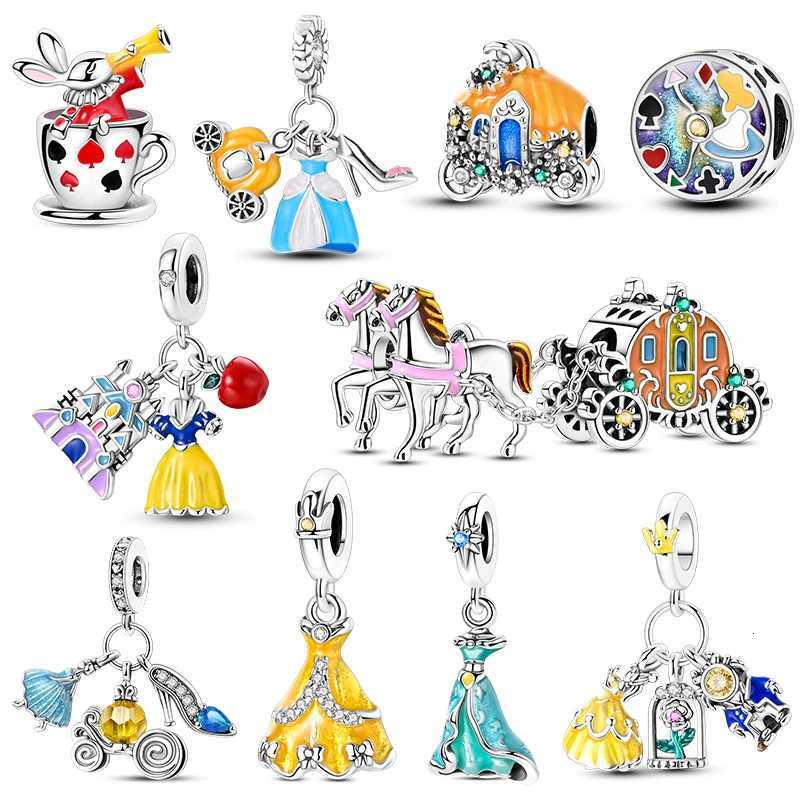 Sier 925 Charms Beads Princ Skirt Pumpkin Carriage Fairy T Fit Bracelet Pendant DIY For Wan Jewelry Y251212