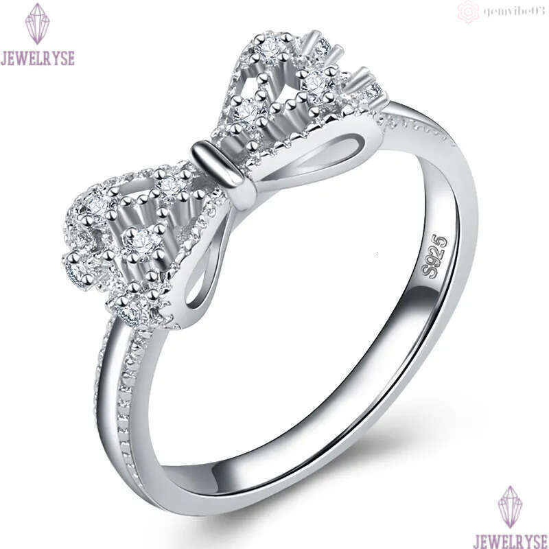Lovely Bowknot Desiger Band Rings for Women Girls Love Cute Shining Crystal Diamond Bow Ring Jewelry