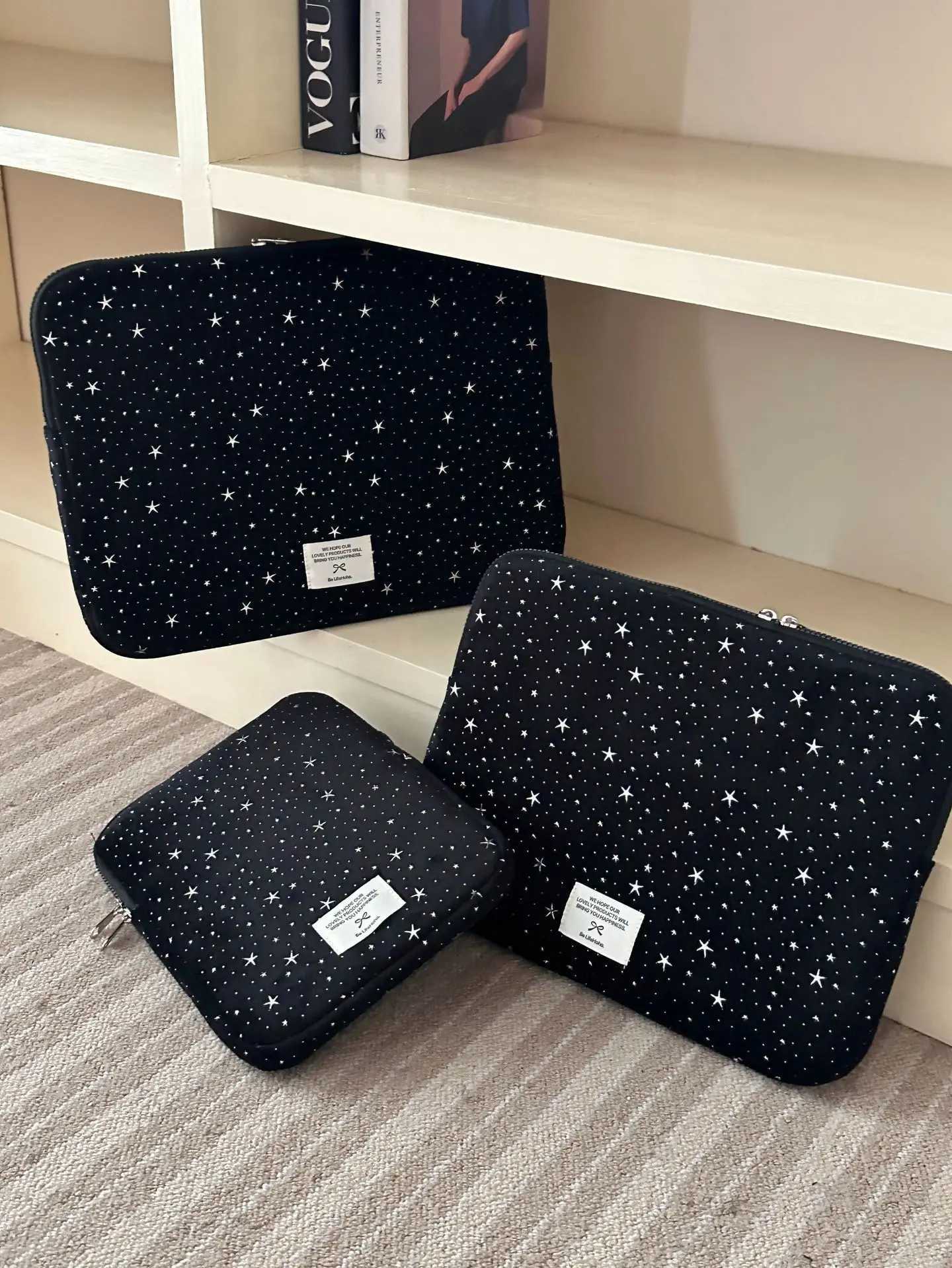 Korean version Laptop Sleeve 11 133 136 14 15 156 Inch For Macbook Dell Huawei Samsung HP Lenovo Ipad Cute Stars Tablet PouchT251212