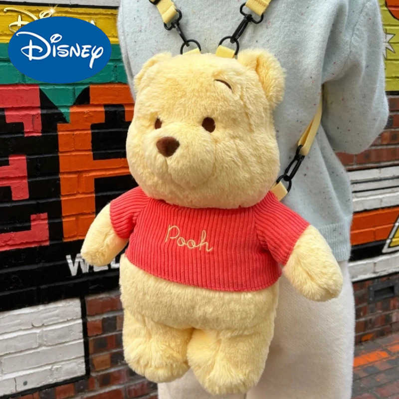 Disney Genuine Cute Kawaii Donald Duck Plush Backpack Doll Winnie The Pooh Judy Nick Lotso Cartoon Figure Bag Anime Peripheral Toy H251212