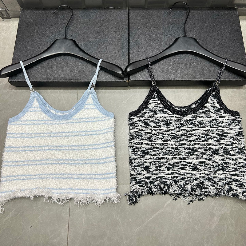 Sexy Knitted Camisole For Women Summer Cropped Breathable Knit Vest Street Style Vacation Tanks