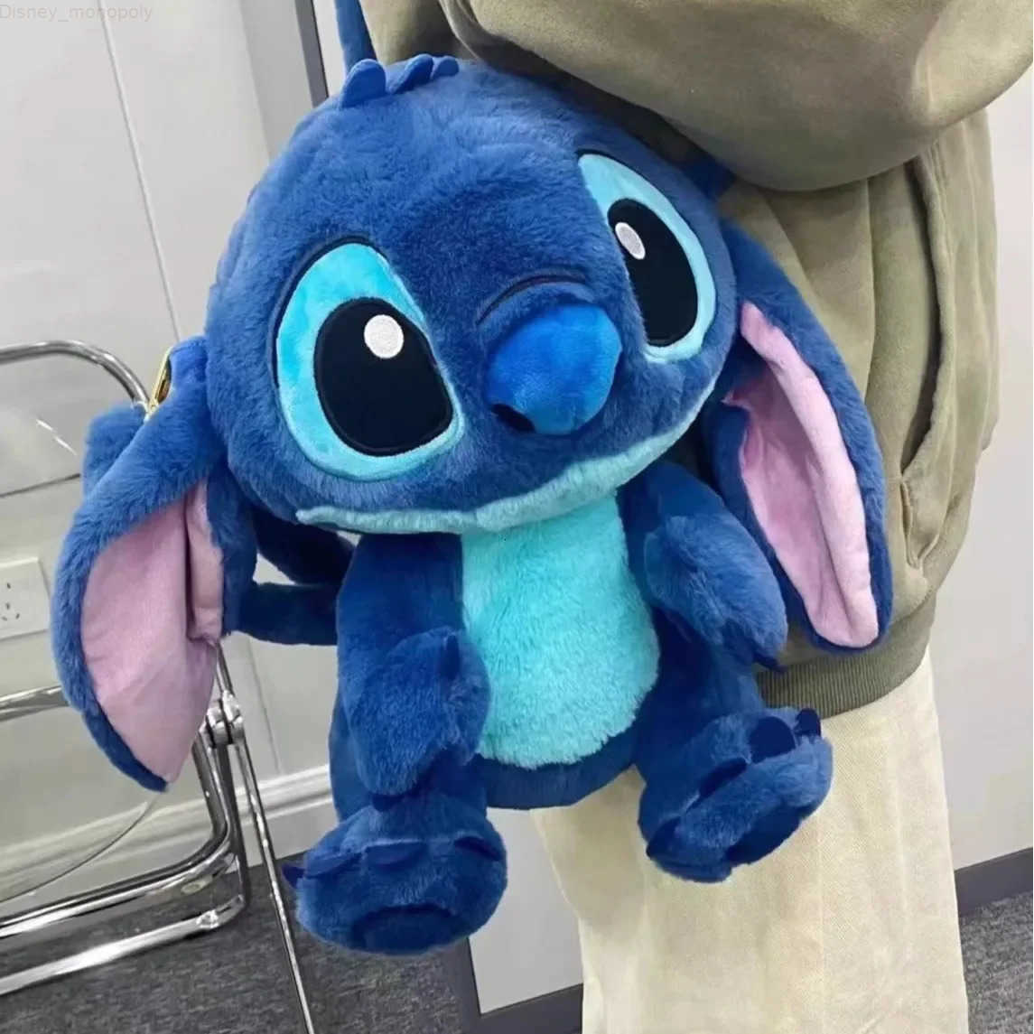 Disney Stitch Plush Backpack Cartoon Cute Doll Crossbody Handbag Kawaii Large Storage Couple Christmas Gift Anime Accessories H251212