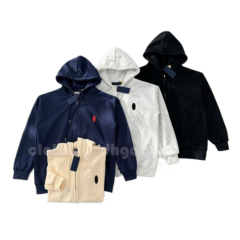 Designer Polo Hoodie Sweatshirt Polos 100% Cotton hoodie Zip Up Hooded Luxury Sweater Cardigan Hoody For Mens Long Sleeve Casual Sweatshirts Size S-3XL