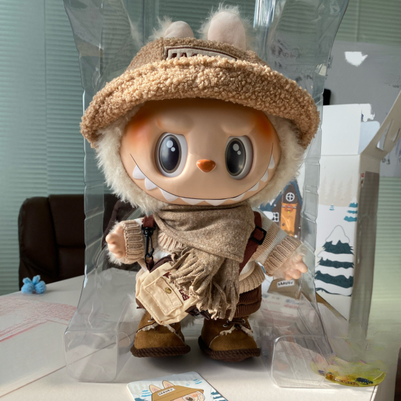 Perfect The MONSTERS DRESS BE LATTE Vinyl Plush Doll Action Figure Overalls Labubu Stuffed Toy Figurine Bust