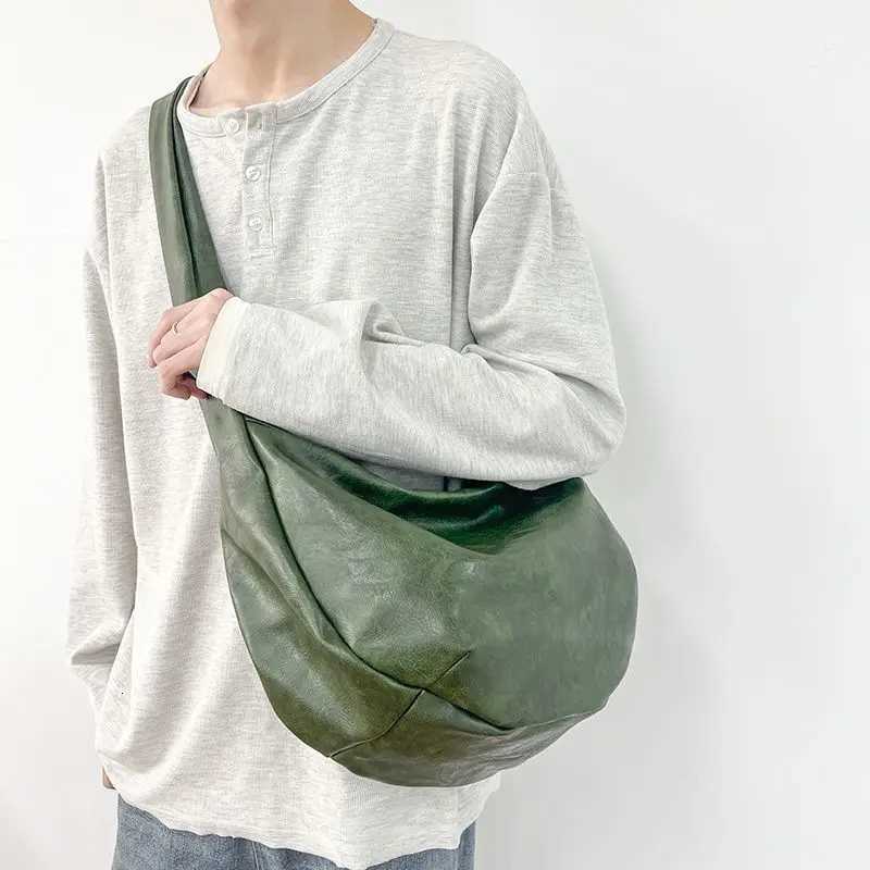 Miyaga Crossbody Casual PU Tote Bags Single Shoder Fi Men and Wen Large Capacity Cmuting Bag Y251211