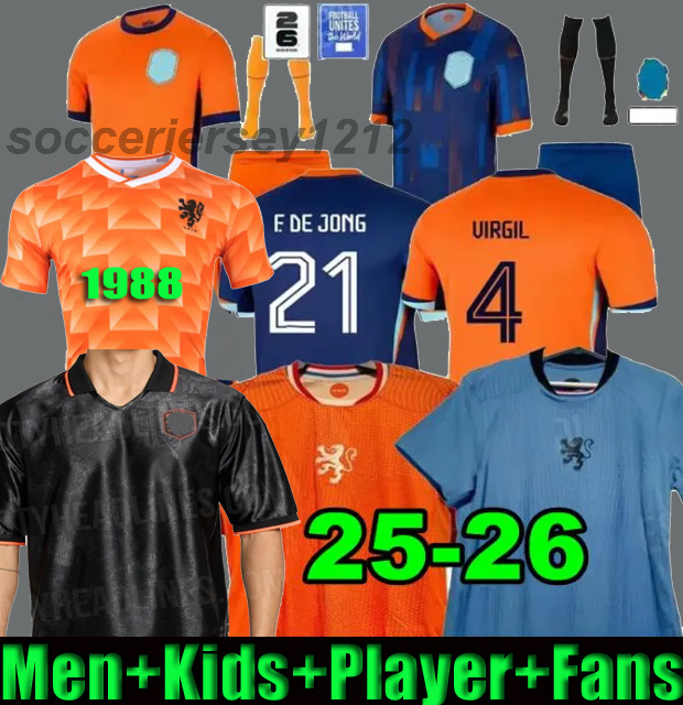 2026 NetHErlANds MEMPHIS Soccer 24 25 26 Holland Jersey F.DE JONG VIRGIL DUMFRIES BERGVIJN Retro 1988 98 99 Football Shirt KLAASSEN BLIND DE LIGT Men KIDS GAKPO MALEN