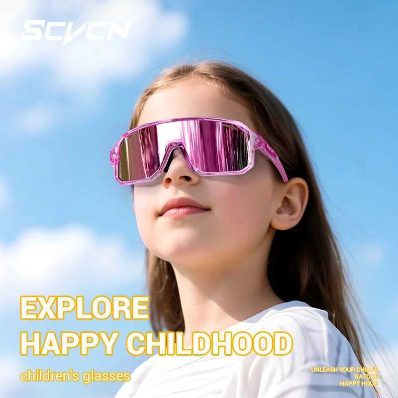 SCVCN Children Cycling Glasses Kids Outdoor Sports Sunglasses UV400 MTB Bike Eyewear Girls Boys Camping Fishing Golf Accessories G251212