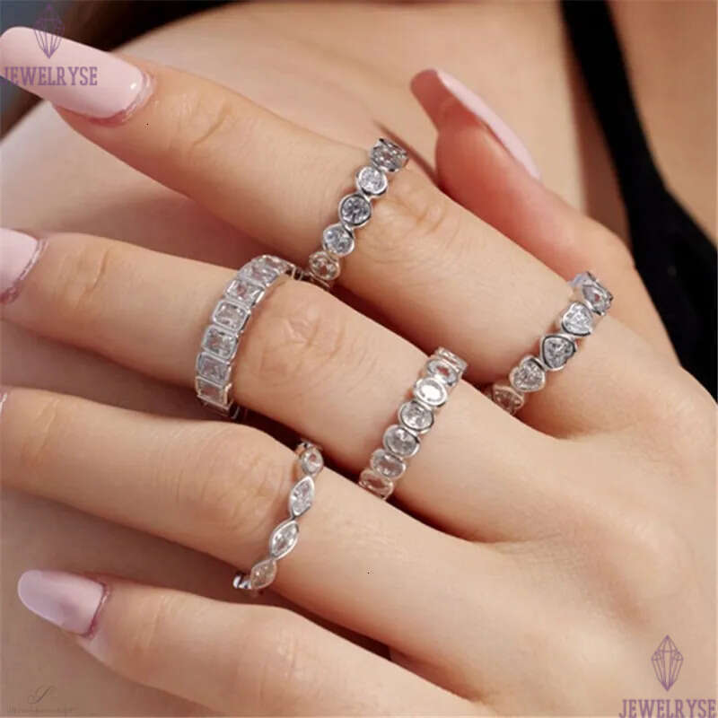 luxury love wed diamond heart ring wedding engagement 925 sterling silver gold finger band rings designer for women square 5A zirconia jewelry woman g