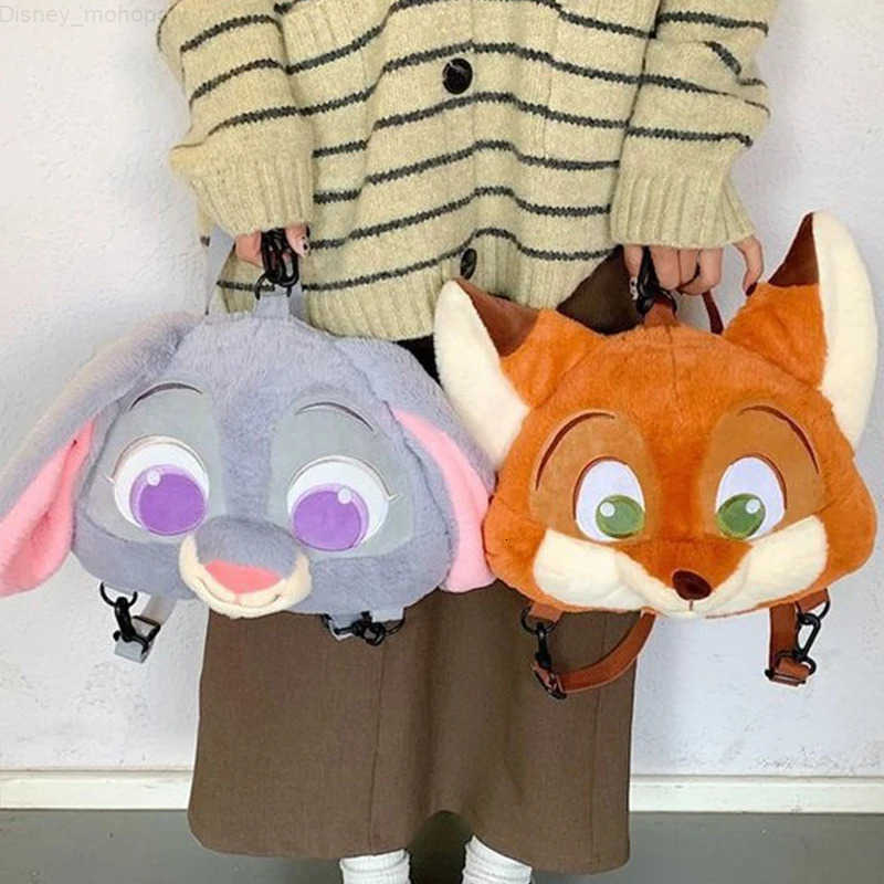 Disney Zootopia Plush Bag Nick Wilde Judith Laverne Hopps Cartoon Cute Doll Backpack Large Capacity Birthday Christmas Gift H251212