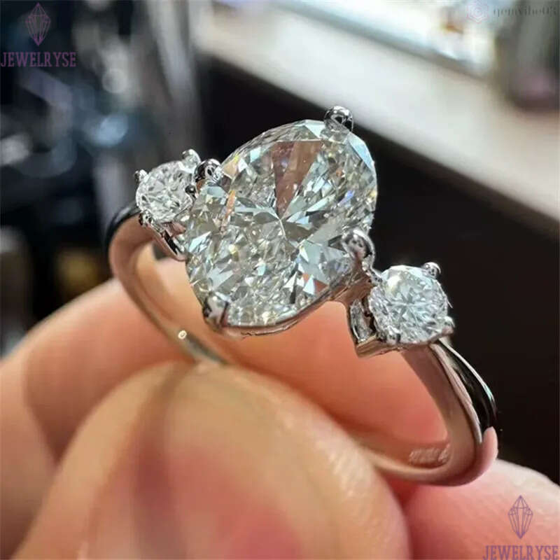 s925 sterling silver ring for woman wed 7x9mm oval cut diamond wedding party 5A cubic zirconia luxury designer engagement rings womens jewelry size 6-