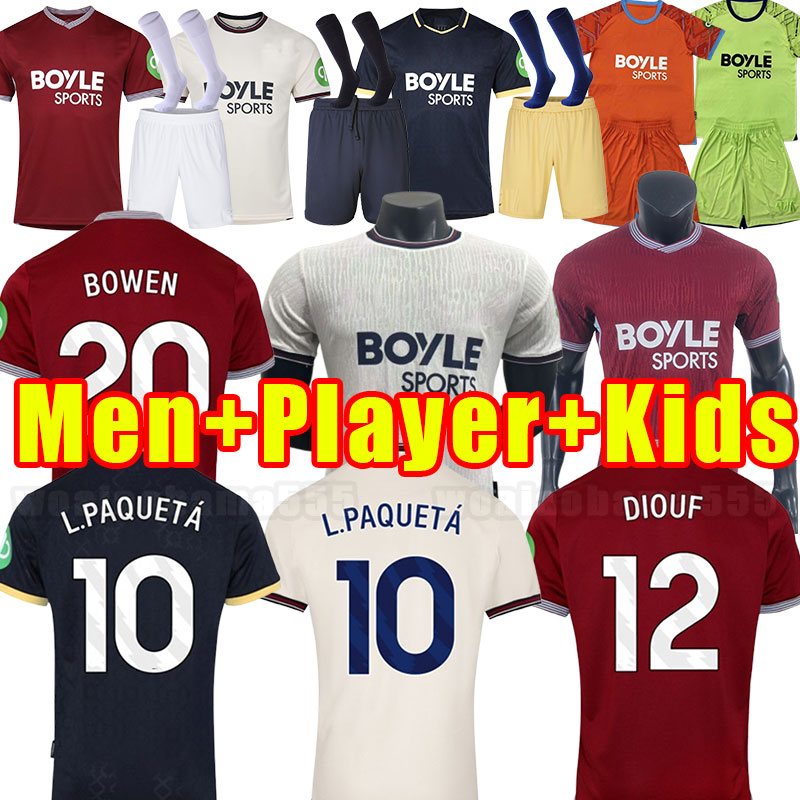 west 25 26 BOWEN L. PAQUETA WHU soccer jerseys 2025 2026 west ALVAREZ kits ANTONIO VLASIC WARD PROWSE WEST HA MS football shirts INGS BENRAHMA MEN Kids WHU goalkeeper