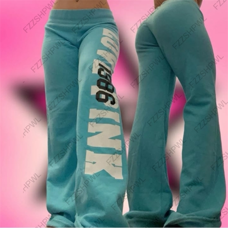 2000s American retro letter print casual trousers versatile girl style high street Harajuku style womens casual trousers 251204