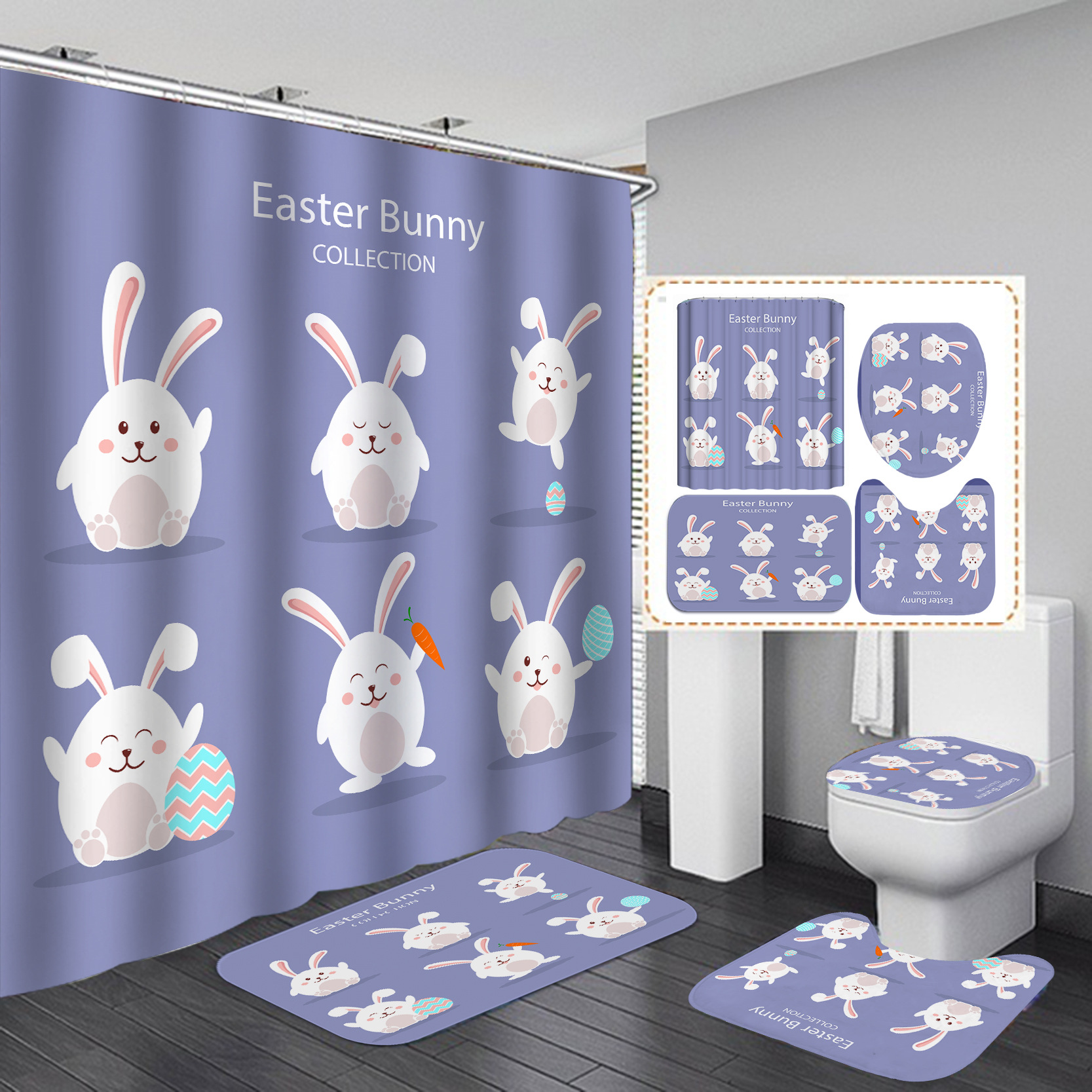 YL-37944 Digital Printed Waterproof Bathroom Composite Shower Curtain - Factory Direct Supply, Wholesale Shower Curtains