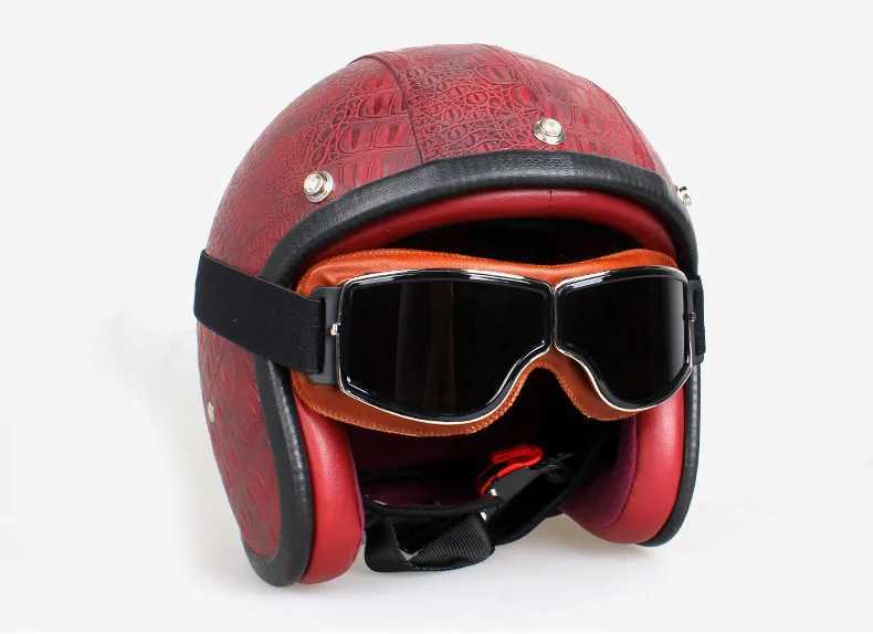 Best Selling Vintage Goggles Motorcycle Leather Goggles Glasses Cruiser Folding Goggles Newest Sunglasses Motocross Safety G251212