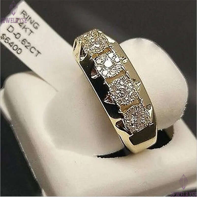 Hot Sell Fashion Jewelry Wedding Band Ring 925 Sterling Silver Gold Fill Pave White Sapphire CZ Diamond Popular Women Bridal Ring Gift