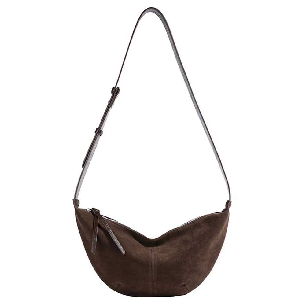 Crescent Bag for Wen Men Adjustable Strap Crossbody Bag Suede Mti-pocket Hobo Sling Bag Dumpling Bag for Work Travel Y251211