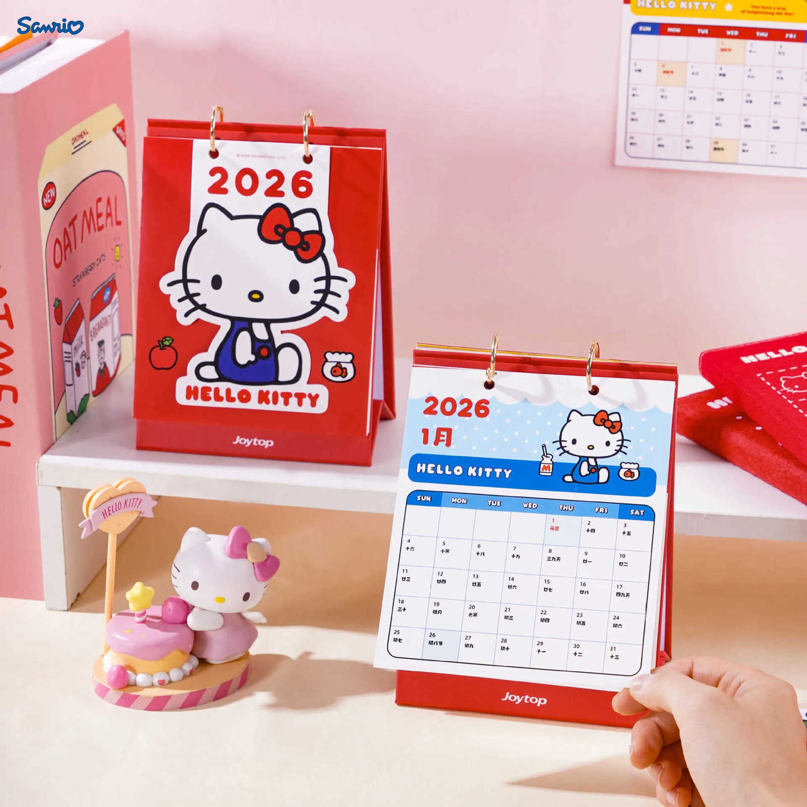 Sanrio 2026 New Style Hello Kitty Cute Series Small Calendar Cartoon Kitty Cat Student Memo Office Desktop Vertical Calendar H251212