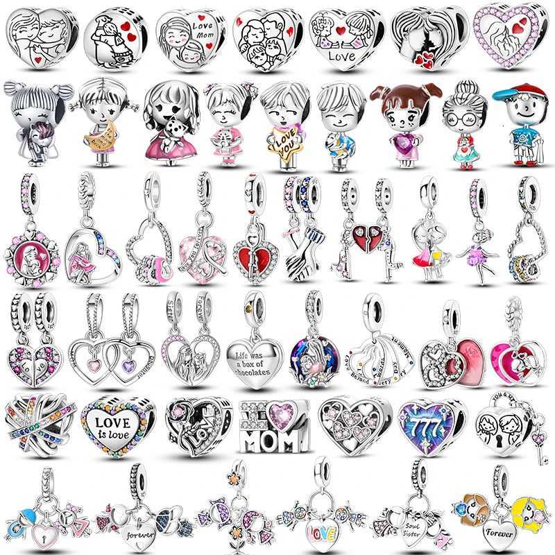 Family Sister Charm 925 Sier Zircon Friendship M Boy Girl Charms Fit Bracelet DIY Jewelry For Wen Gift Y251212
