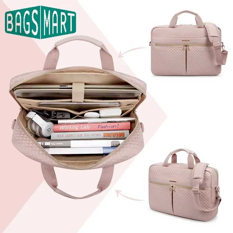BAGSMART Large Capacity 17 inch Laptop Bag Shoulder Messenger Notebook Pouch Briefcase Office Travel Business Computer HandBagT251212