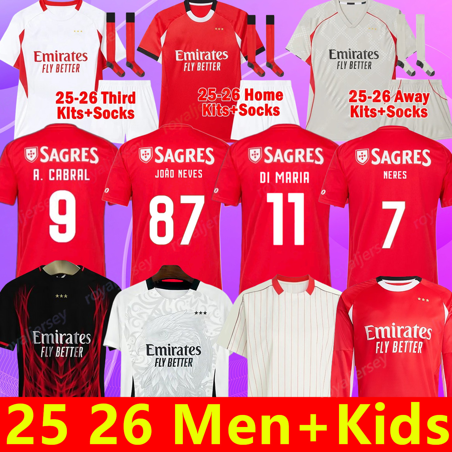 2025 2026 BeNfIcAS AKTURKOGLU Di Maria Soccer Jerseys Special Edition KOKCU PAVLIDIS shirts kids kit AMDOUNI AURSNES BARREIRO FLORENTINO BESTE AMDOUNI football