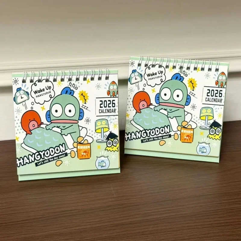 Sanrio 2026 Hangyodon Kt My Melody Cinnamoroll Desk Calendar Cute Retro Ins-Style Cartoon Decor For Students Collectible Gift H251212
