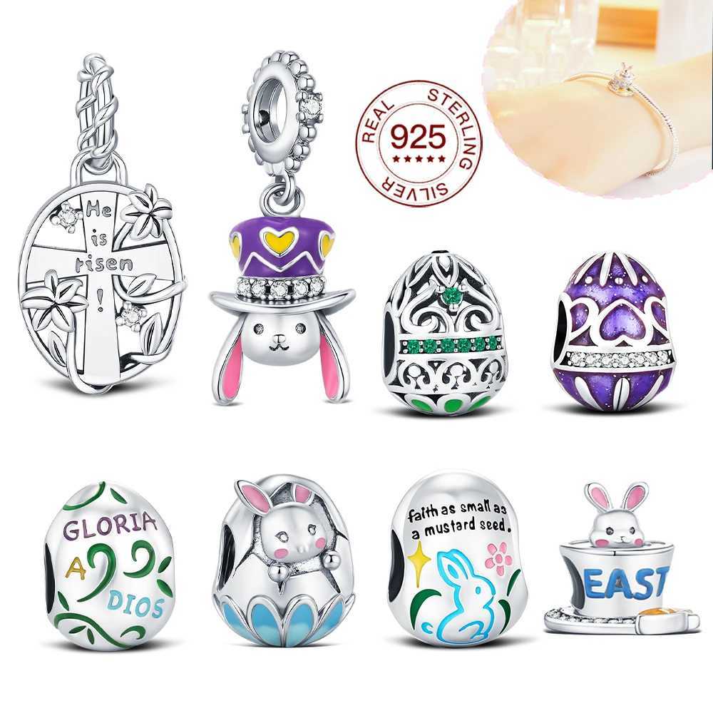 2025 Fit 925 Sterling Sier Easter Charms Beads Easter Egg Colorf Charms For Wen Fine DIY Birtay Jewelry Gifts Y251212