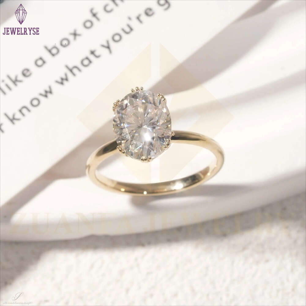 Custom Design Oval Cut 10K Solid Gold Lab Grown Diamond Wedding Rings Fine Jewelry Lab Diamond Gold Engagement Ring