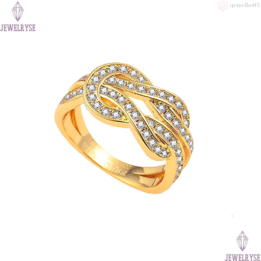Luxury classic twist designer band fow women men unisex 18k rose gold silver shine crystal zircon full diamond geometry charm rings engagement ring je