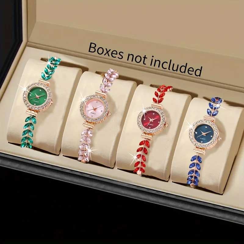 1/4PCS Elegant Womens Wristwatch Set Fashion Rhinestone Bracelet Band Ladies Quartz Watches Reloj MujerWithout Box Y251212