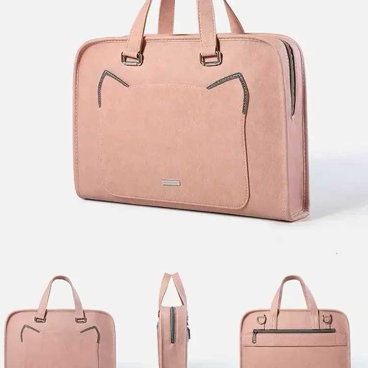Pink Laptop Shoulder Bag Sleeve Handbag Waterproof MacBook Air Pro 133 14 156 16 Inch PC Case Travel Briefcase ShockproofT251212