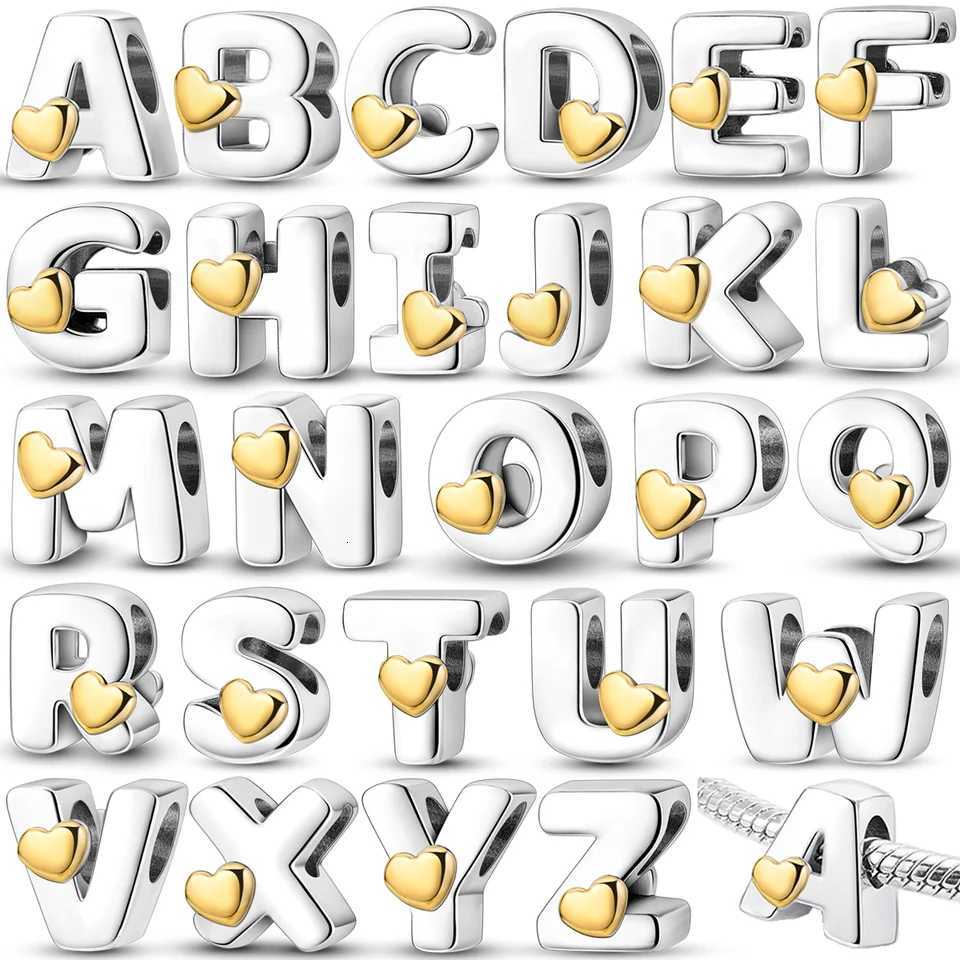 Fit Bangle Bracelet DIY A-Z bet Charms Bead 925 Sterling Sier CZ Zircon Letter Dangle Pendant Jewelry Gift Y251212