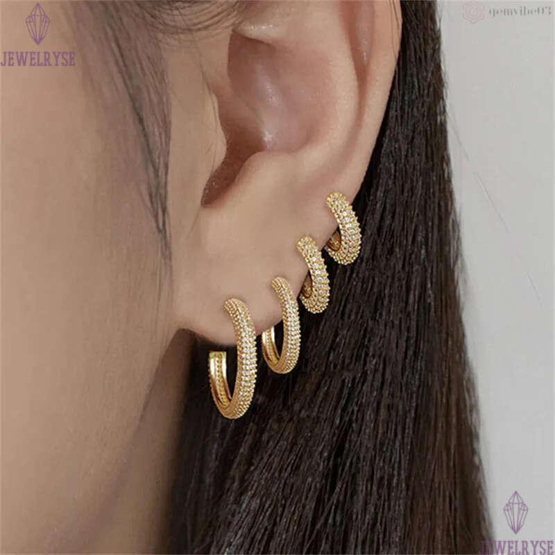 luxury 18k gold hoop earrings designer for women 9mm 11mm 15mm 20mm 925 sterling silver 5A zirconia diamond circle womens back stud earring jewelry wo