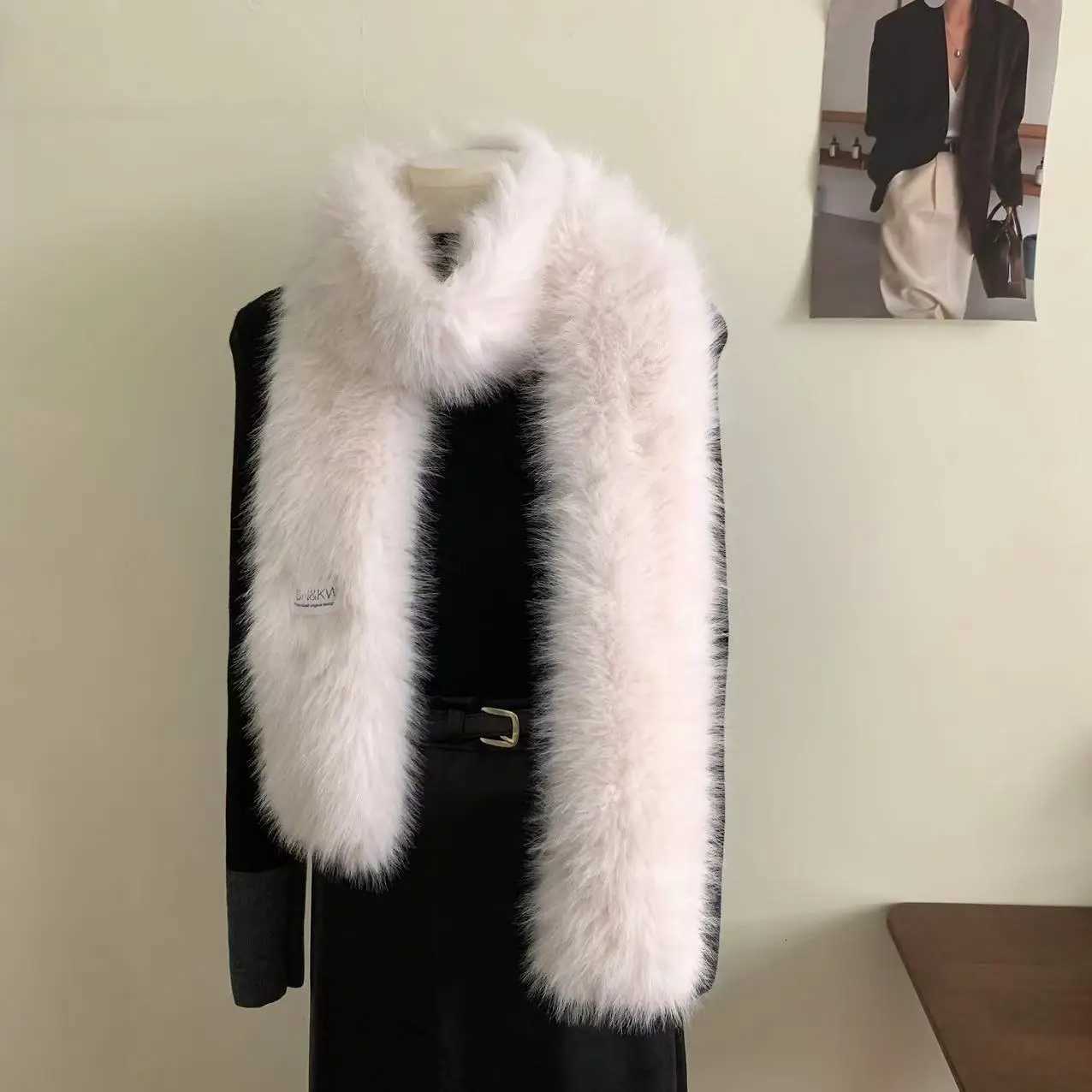 2024 Womens Winter Warm Shiny Mink Knitted Scarf Fashion Plush Thickened Scarf Lady Blanket Solid Color Scarves Y251211