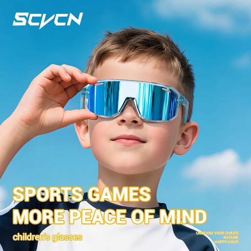 SCVCN Children Cycling Glasses Kids Outdoor Sports Sunglasses UV400 MTB Bike Eyewear Girls Boys Camping Fishing Golf Accessories G251212