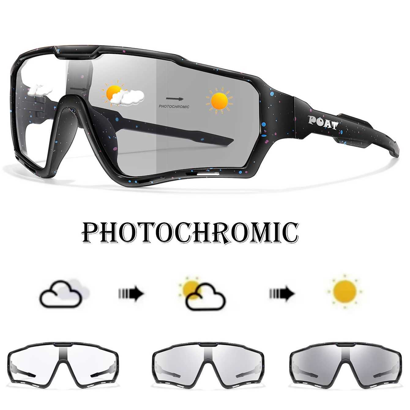 POAT Brand Motorcycle Photochromic Windproof Sunglasses Men MTB Bike Bicycle Eyewear Sports Cycling Fishing Running Glasses G251212