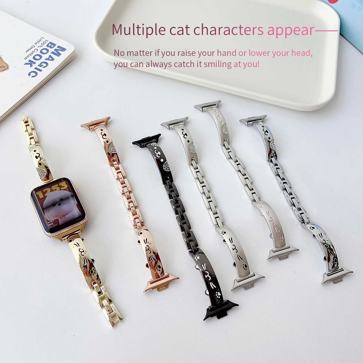 Cute Cat Bracelet Strap for Xiaomi Bracelet 10 8/9 Pro Cute Girl Strap for Huawei Bracelet 8 9/10 Fit4 4pro Universal18 20 22mm Y251212