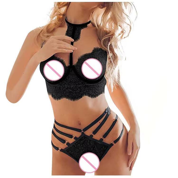 lingerie Bra Set Female Underwear Erotic Transparent Lace Sexy Panties Sets Lingeries Womens