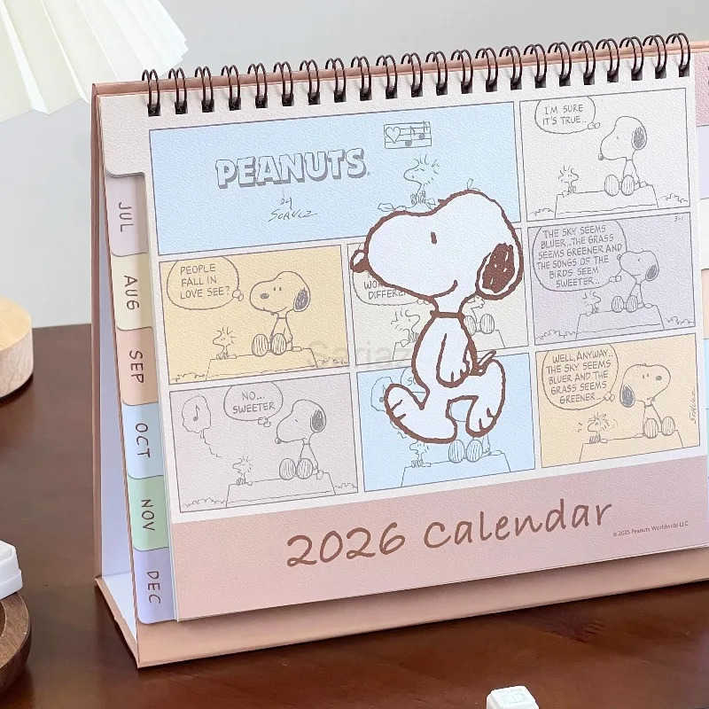 Sanrio Kawaii Snoopy 2026 Calendar Cartoon Fashion Kids Daily Scheduler Planner Agenda Fashion Office Home Decorative Accessories Gifts H251212