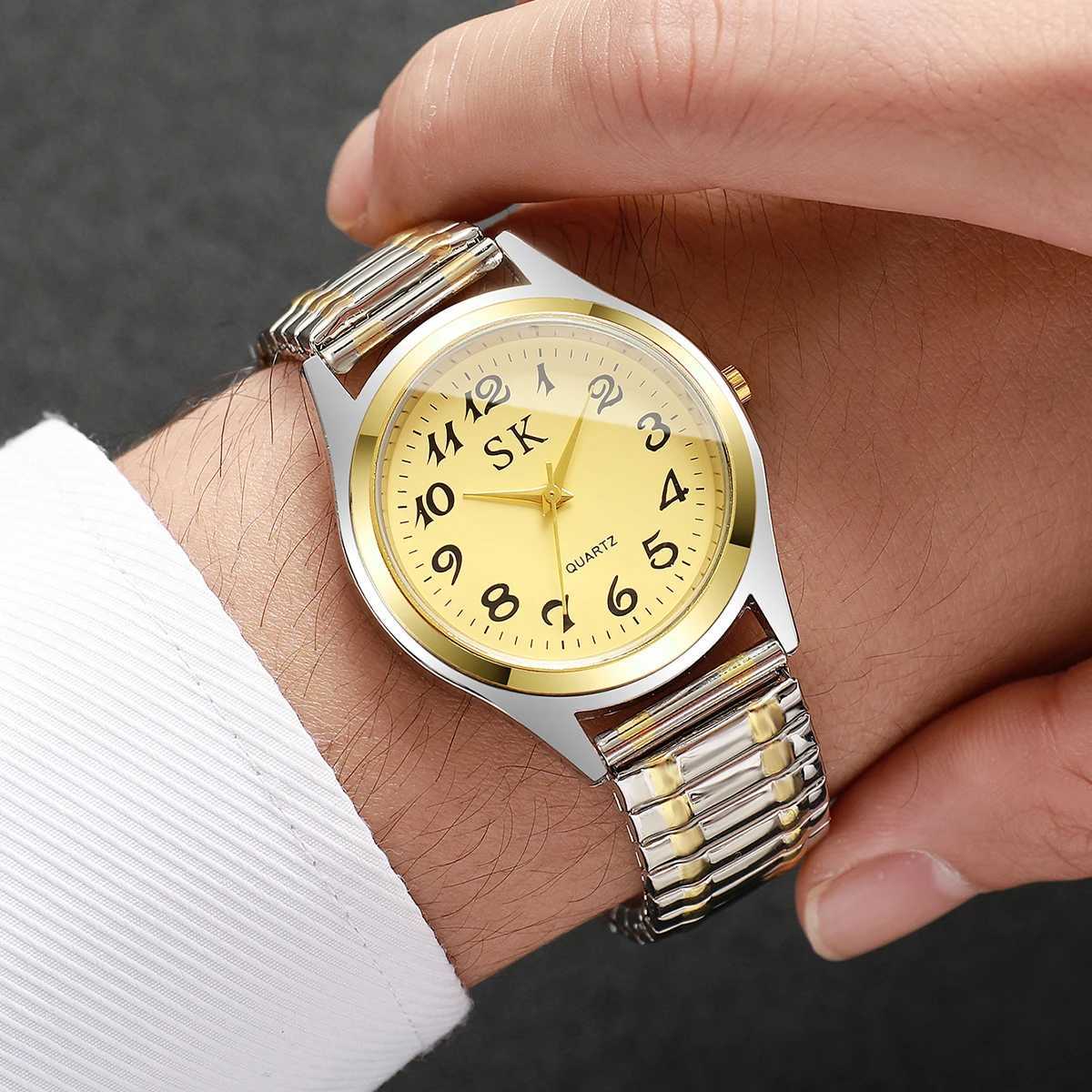 Luxury Men Business Watches Fashion Elastic Strap Mens Quartz Wristwatch Reloj HombreWithout Box Y251212