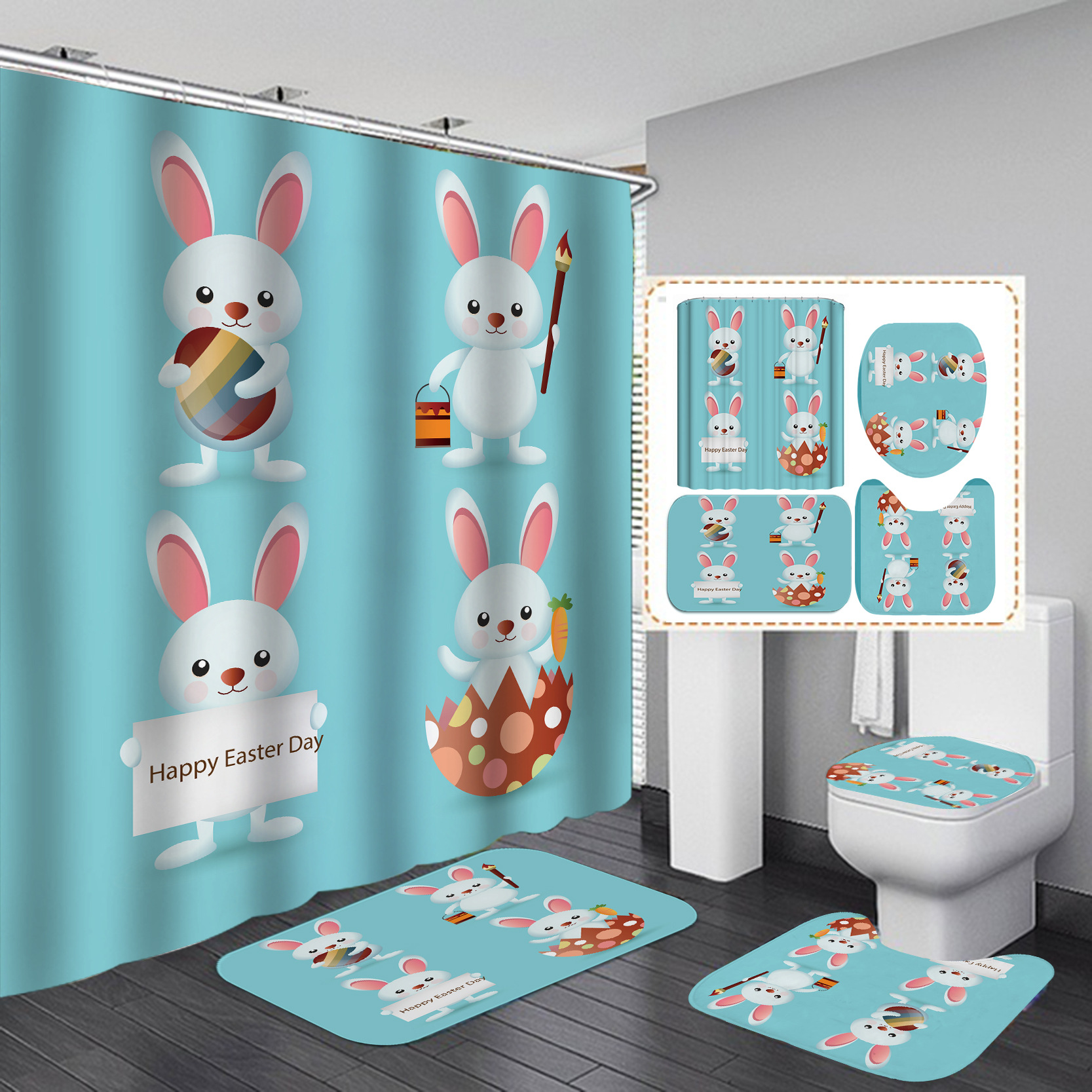 YL-37379 Digital Printed Waterproof Bathroom Composite Shower Curtain - Factory Direct Supply of Shower Curtains - Wholesale