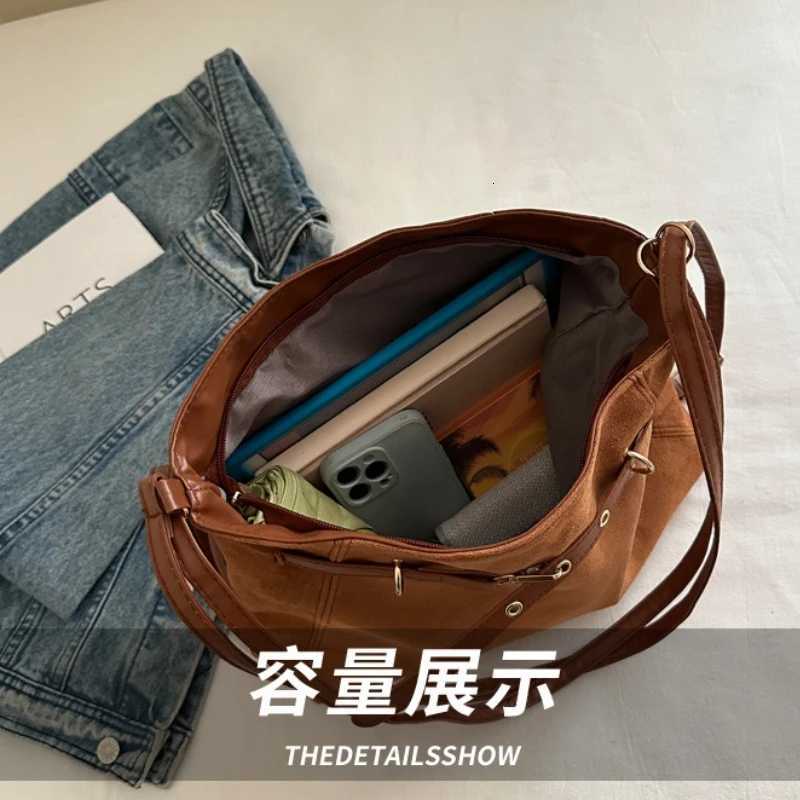 Autumn Vintage Suede Shoder Bags for Wen Belt Design Versatile Ladies Backpack Handbags Simple Fem Crossbody Bag Tote Y251211