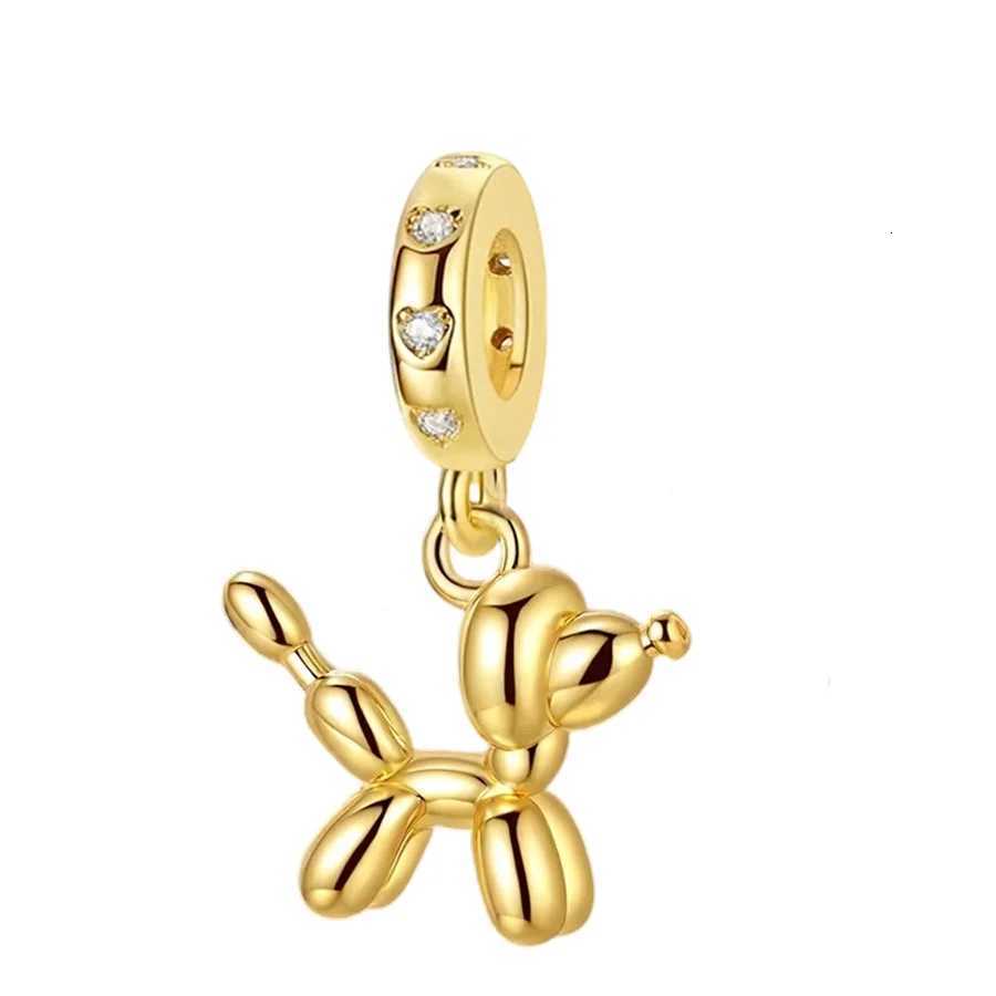 DIY Jewelry Gifts Sparkling Golden Series Charms Pet Cat Dog Angel wer s Hot Air Balloon Beads Fit Bracelet Y251212