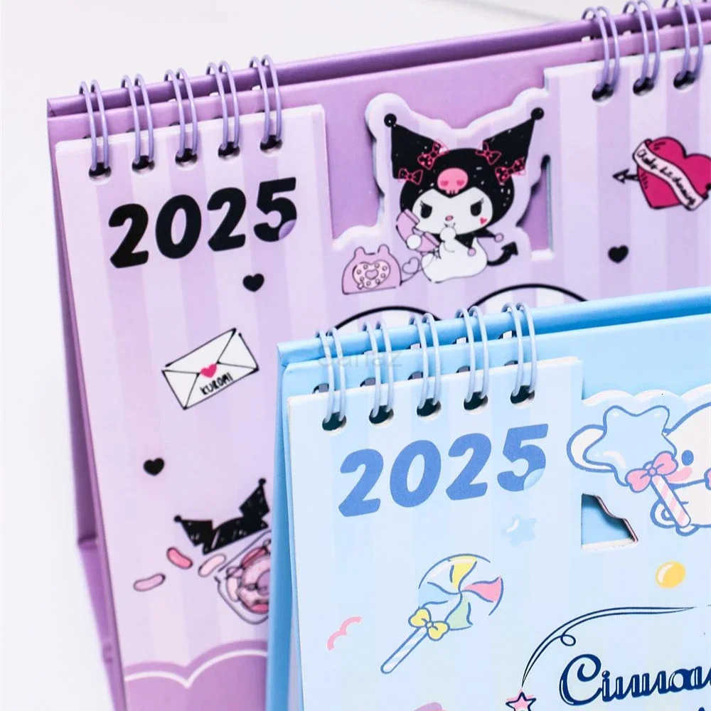 Sanrio 2025 Sanrios Desktop Calendar Hello Kittys Notepad Kuromi Cinnamoroll Standing Calendar Ornament Monthly Planner Home Supplies H251212