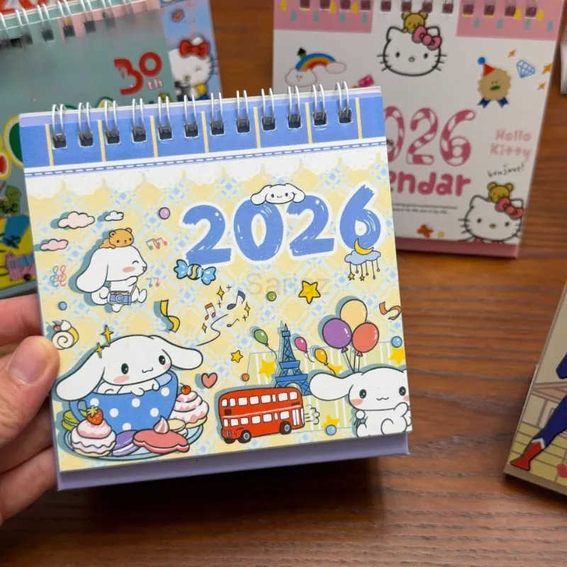 Sanrio 2026 Hello Kitty Mini Calendar Small Desk Calendar Creative Office School Supplies Accessories Cute Student Notepad Stationery H251212