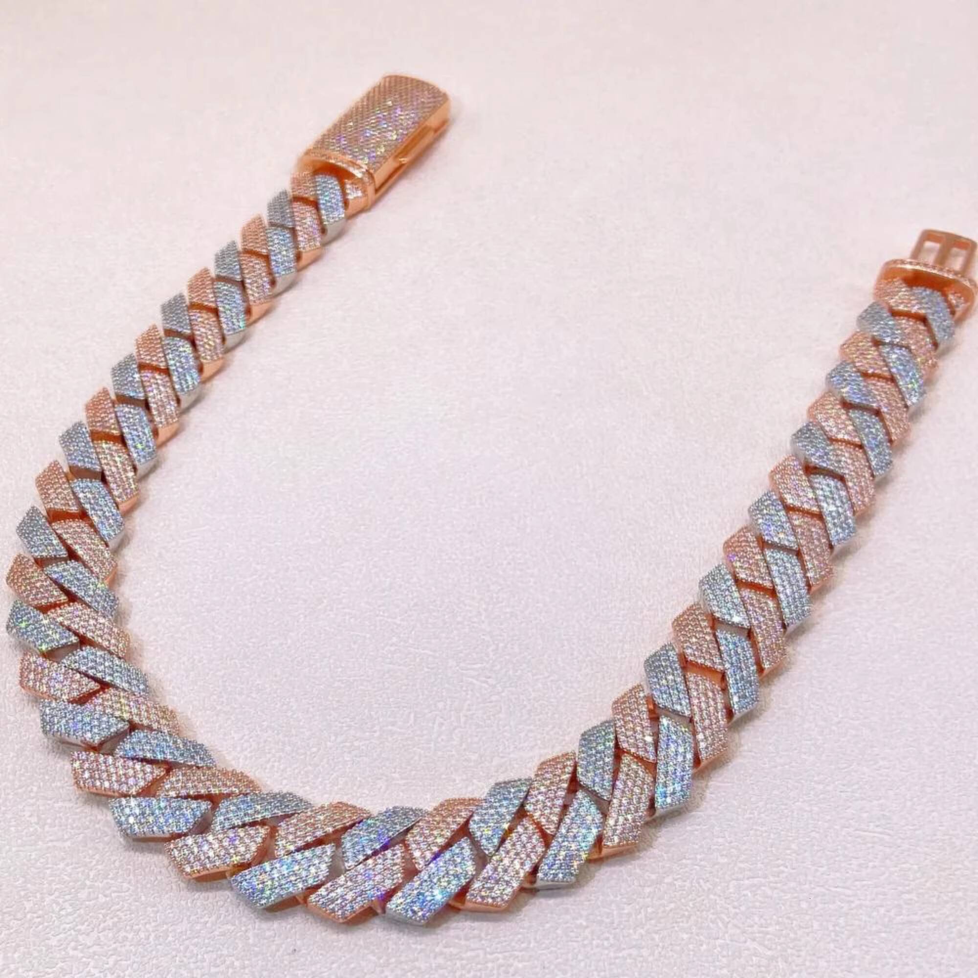 Premium Quality 22MM VVS Lab Grown Diamond Brilliant Cut Cuban Link 10K Gold Sterling Silver Hip Hop Miami Necklace Customizable