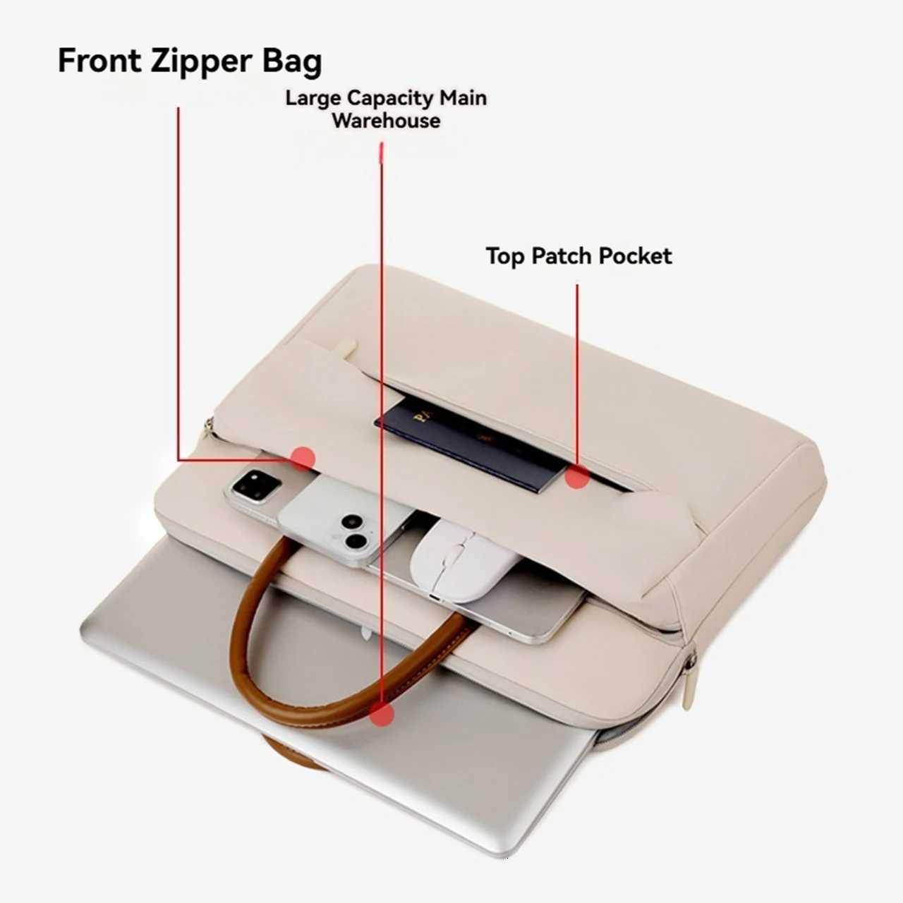 Laptop Sleeve Bag For Macbook Air Pro 16 Case Computer 133 14 156 Inch Notebook Bag Portable Bags Handbag Waterproof BriefcaseT251212